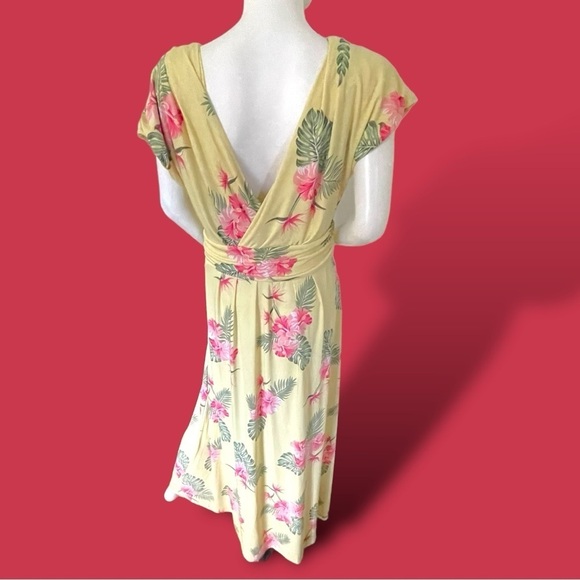 IMAN Boho Chic Tropical Floral Maxi Dress Size Large - Picture 12 of 16